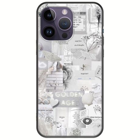 Aesthetic White iPhone 15 Pro Black TPU (Μαύρη Σιλικόνη)