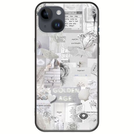 Aesthetic White iPhone 15 Plus Black TPU (Μαύρη Σιλικόνη)