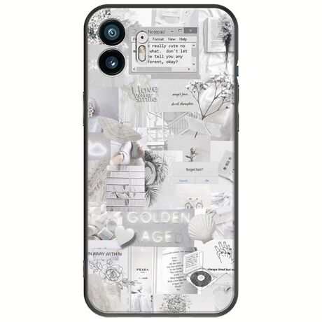 Aesthetic White Nothing Phone (2) Black TPU (Μαύρη Σιλικόνη)