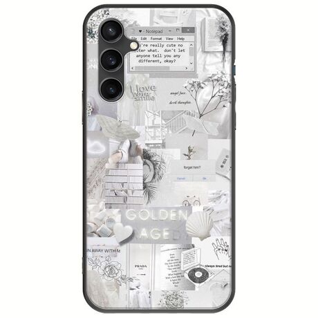 Aesthetic White Samsung Galaxy S23 FE 5G Black TPU (Μαύρη Σιλικόνη)