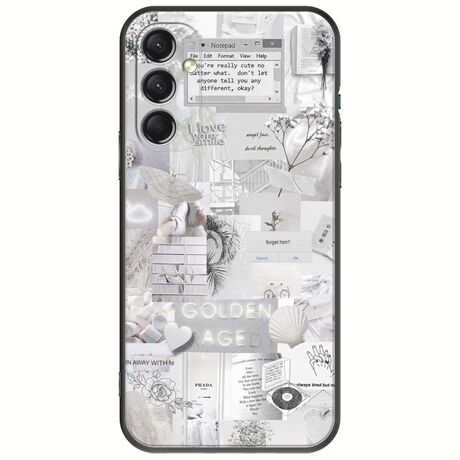 Aesthetic White Samsung Galaxy M34 5G Black TPU (Μαύρη Σιλικόνη)
