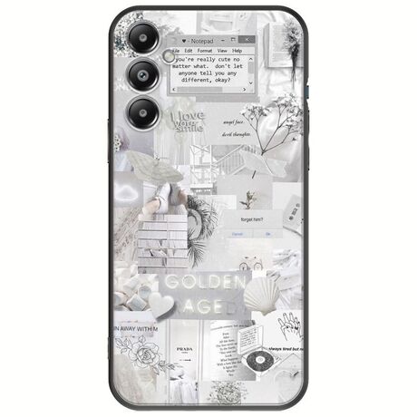 Aesthetic White Samsung Galaxy A25 5G Black TPU (Μαύρη Σιλικόνη)