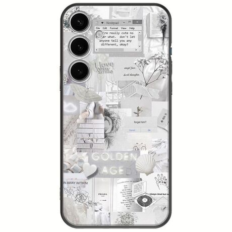 Aesthetic White Samsung Galaxy S24 Plus 5G Black TPU (Μαύρη Σιλικόνη)
