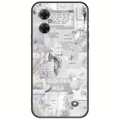 Aesthetic White Xiaomi Poco M4 5G Black TPU (Μαύρη Σιλικόνη)