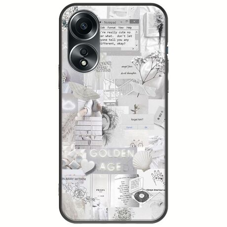 Aesthetic White Oppo A78 5G Black TPU (Μαύρη Σιλικόνη)