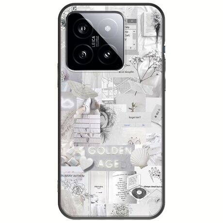 Aesthetic White Xiaomi 14 5G Black TPU (Μαύρη Σιλικόνη)