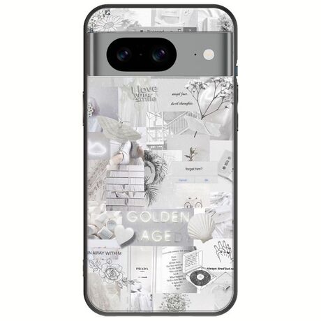 Aesthetic White Google Pixel 8a 5G Black TPU (Μαύρη Σιλικόνη)