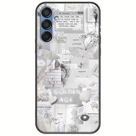 Aesthetic White Samsung Galaxy M15 5G Black TPU (Μαύρη Σιλικόνη)