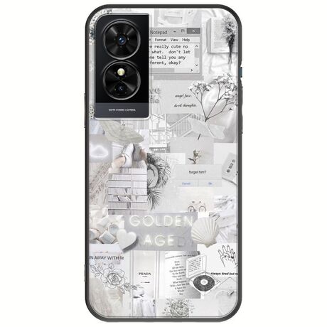 Aesthetic White TCL 50 SE Black TPU (Μαύρη Σιλικόνη)