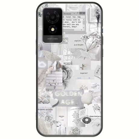 Aesthetic White TCL 501 Black TPU (Μαύρη Σιλικόνη)