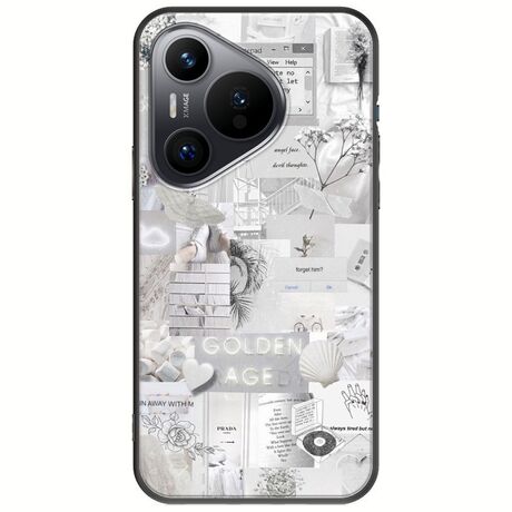 Aesthetic White Huawei Pura 70 Black TPU (Μαύρη Σιλικόνη)