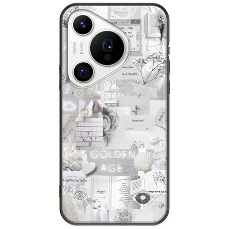 Aesthetic White Huawei Pura 70 Pro Black TPU (Μαύρη Σιλικόνη)