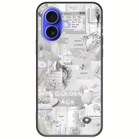 Aesthetic White iPhone 16 Black TPU (Μαύρη Σιλικόνη)