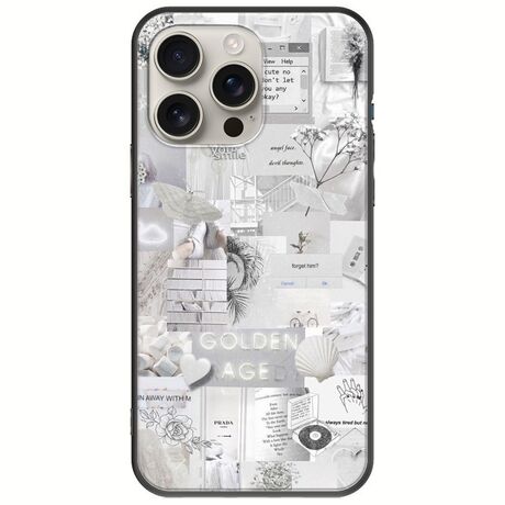 Aesthetic White iPhone 16 Pro Black TPU (Μαύρη Σιλικόνη)