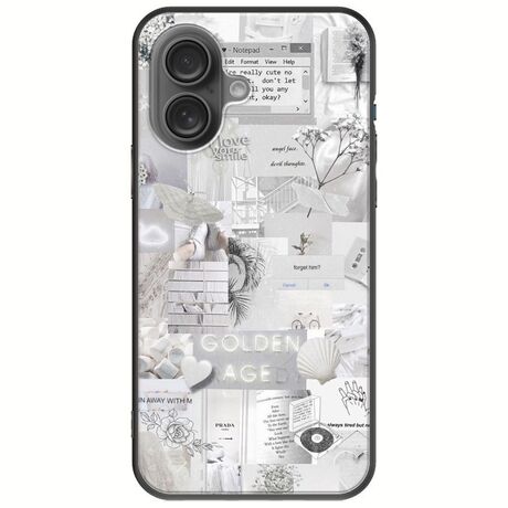 Aesthetic White iPhone 16 Plus Black TPU (Μαύρη Σιλικόνη)