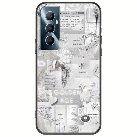 Aesthetic White Realme C65 4G Black TPU (Μαύρη Σιλικόνη)