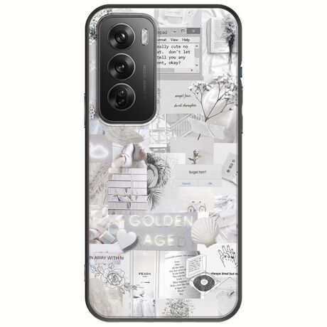 Aesthetic White Oppo Reno 12 Pro 5G Black TPU (Μαύρη Σιλικόνη)