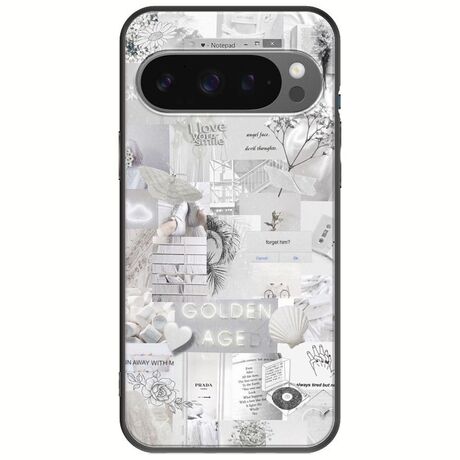 Aesthetic White Google Pixel 9 Pro 5G Black TPU (Μαύρη Σιλικόνη)