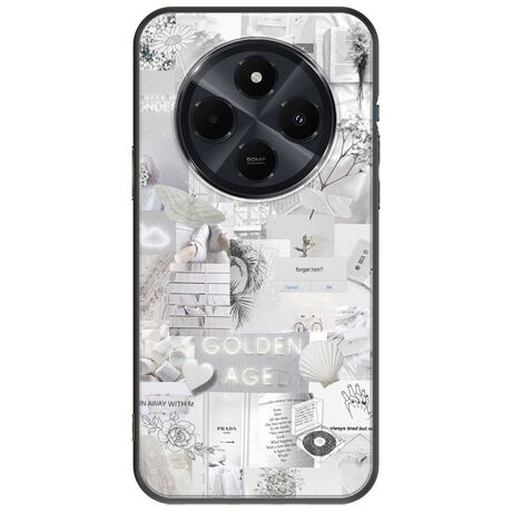 Aesthetic White Xiaomi Poco C75 4G Black TPU (Μαύρη Σιλικόνη)