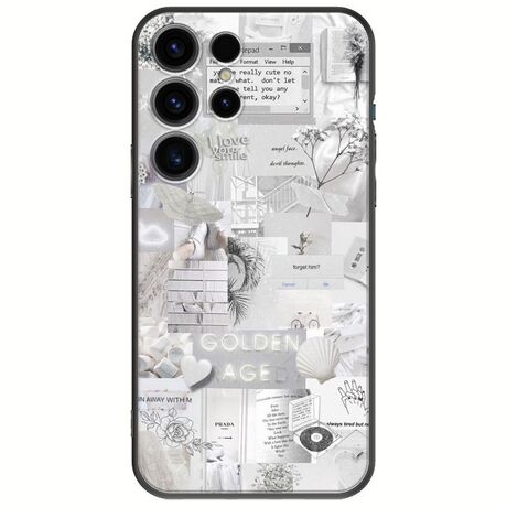 Aesthetic White Samsung Galaxy S25 Ultra 5G Black TPU (Μαύρη Σιλικόνη)