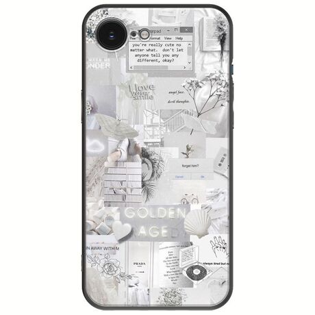 Aesthetic White iPhone 16e Black TPU (Μαύρη Σιλικόνη)