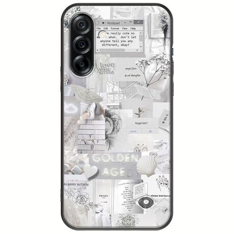 Aesthetic White Samsung Galaxy A36 5G  Black TPU (Μαύρη Σιλικόνη)
