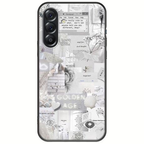 Aesthetic White Samsung Galaxy A56 5G Black TPU (Μαύρη Σιλικόνη)