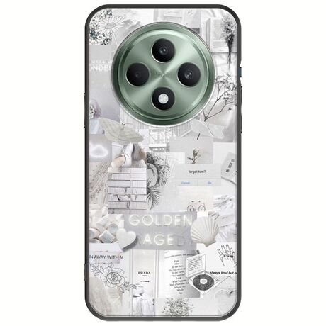 Aesthetic White Oppo Reno 12 FS 5G  Black TPU (Μαύρη Σιλικόνη)