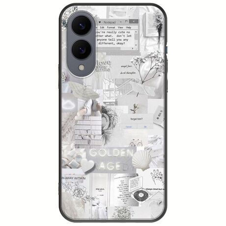 Aesthetic White Samsung Galaxy S25 Edge 5G Black TPU (Μαύρη Σιλικόνη)
