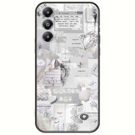 Aesthetic White Samsung Galaxy S25 FE 5G Black TPU (Μαύρη Σιλικόνη)