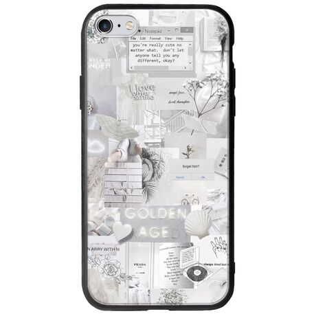 Aesthetic White iPhone 6 Plus / iPhone 6s Plus Groove TPU (Tempered Glass και TPU)