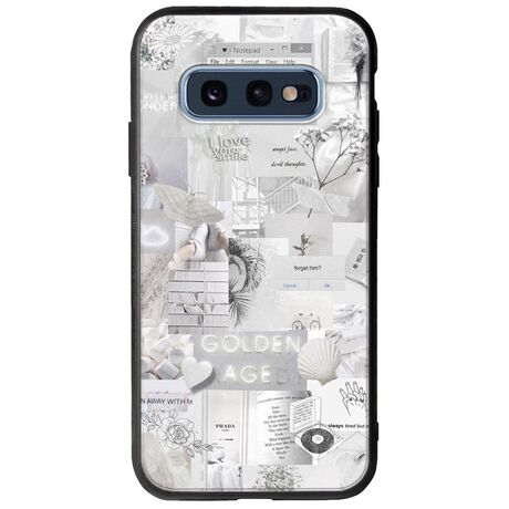 Aesthetic White Samsung Galaxy S10e Groove TPU (Tempered Glass και TPU)
