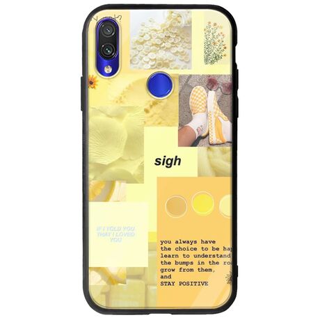 Aesthetic Yellow Xiaomi Redmi Note 7 Groove TPU (Tempered Glass και TPU)