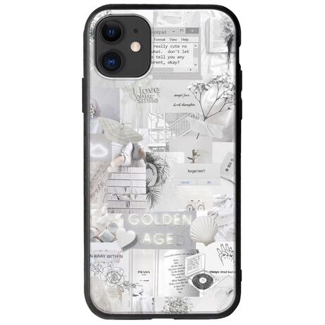 Aesthetic White iPhone 11 Groove TPU (Tempered Glass και TPU)