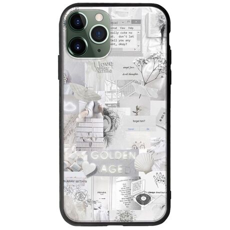 Aesthetic White iPhone 11 Pro Groove TPU (Tempered Glass και TPU)