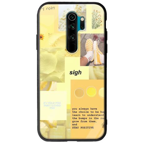 Aesthetic Yellow Xiaomi Redmi Note 8 Pro Groove TPU (Tempered Glass και TPU)