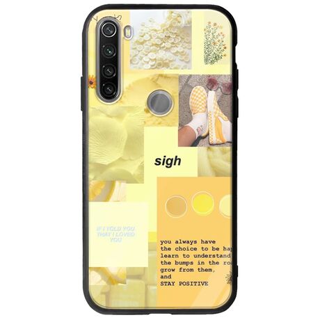 Aesthetic Yellow Xiaomi Redmi Note 8T Groove TPU (Tempered Glass και TPU)