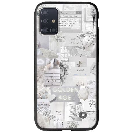 Aesthetic White Samsung Galaxy A71 Groove TPU (Tempered Glass και TPU)