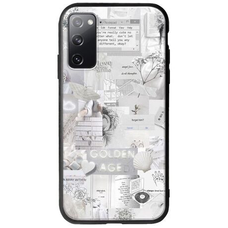 Aesthetic White Samsung Galaxy S20 Groove TPU (Tempered Glass και TPU)