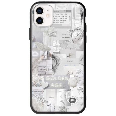 Aesthetic White iPhone 12 mini Groove TPU (Tempered Glass και TPU)