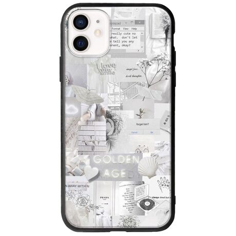 Aesthetic White iPhone 12 Groove TPU (Tempered Glass και TPU)