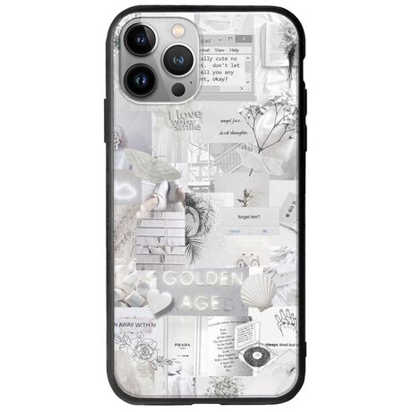 Aesthetic White iPhone 12 Pro Max Groove TPU (Tempered Glass και TPU)