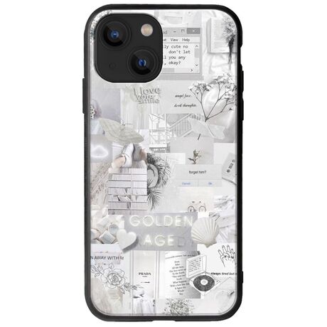 Aesthetic White iPhone 13  Groove TPU (Tempered Glass και TPU)