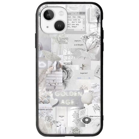 Aesthetic White iPhone 14 Groove TPU (Tempered Glass και TPU)