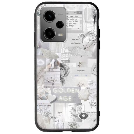 Aesthetic White Xiaomi Poco X5 5G Groove TPU (Tempered Glass και TPU)