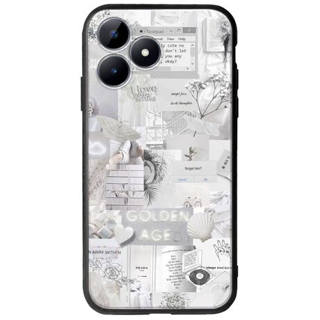 Aesthetic White Realme C53 Groove TPU (Tempered Glass και TPU)