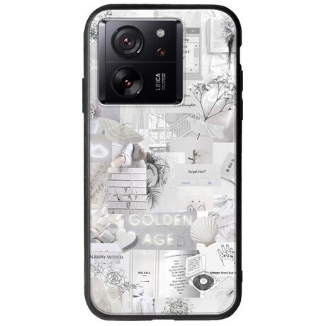 Aesthetic White Xiaomi 13T Pro 5G Groove TPU (Tempered Glass και TPU)