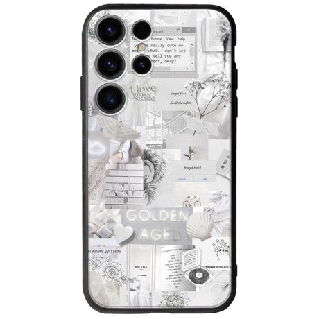 Aesthetic White Samsung Galaxy S24 Ultra 5G Groove TPU (Tempered Glass και TPU)