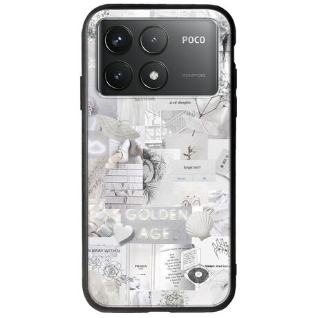 Aesthetic White Xiaomi Poco F6 Pro 5G Groove TPU (Tempered Glass και TPU)