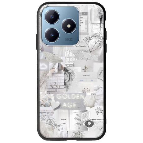 Aesthetic White Realme C63 Groove TPU (Tempered Glass και TPU)